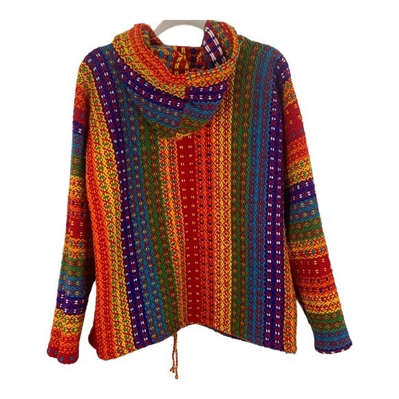 Ecuadorian NWOT Unisex  100% Sheep's Wool Multicolor Zipper Front Jacket Sz L‎ - Picture 3 of 4